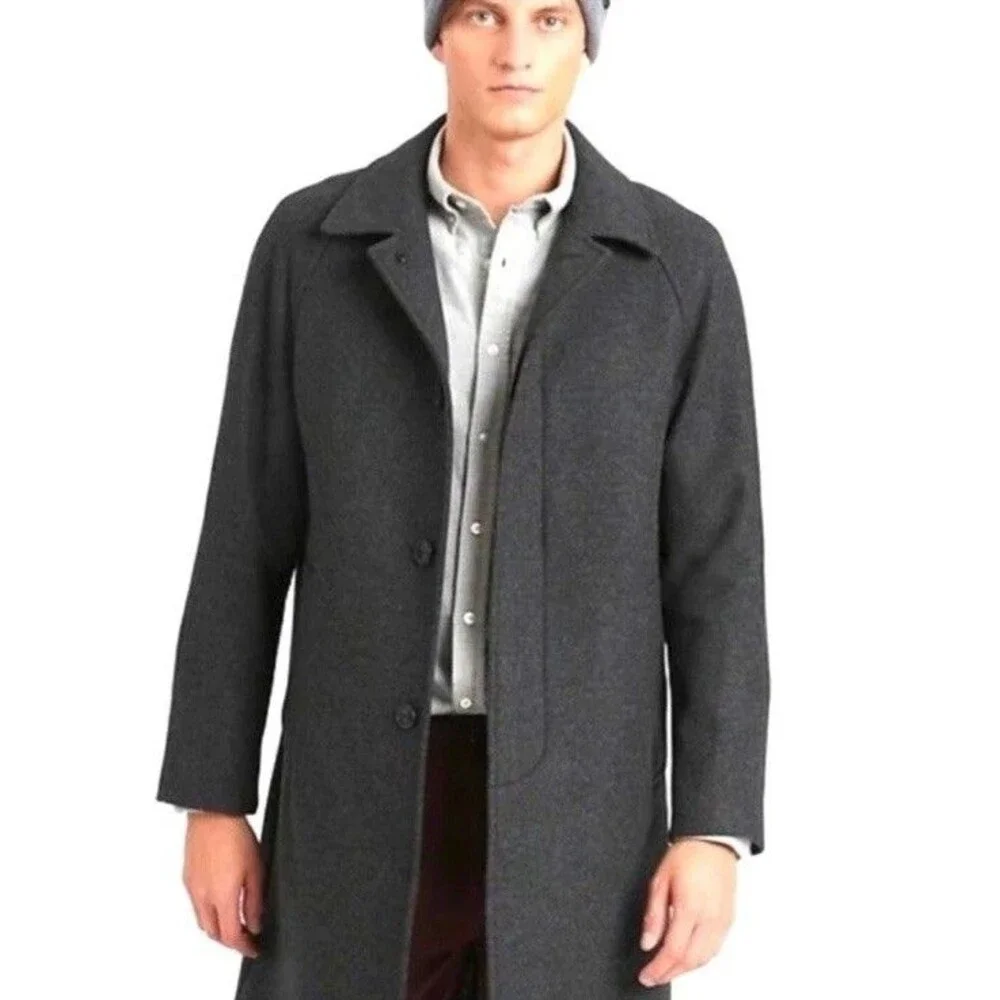 Banana Republic XL Melton Car Coat Virgin Wool Cashmere Blend Button Down Jacket
